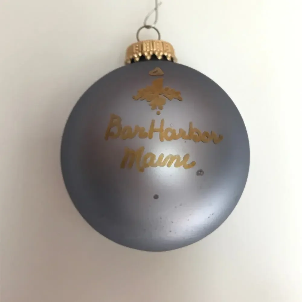 Hand-painted Bar Harbor Maine Christmas Ornament - Otter Cliff